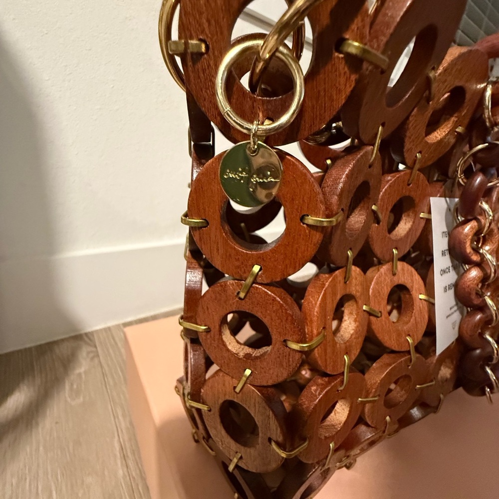 Cult Gaia Jasmine Tote Bag - Brown Intricate Shoulder Bag - Picture 3 of 6